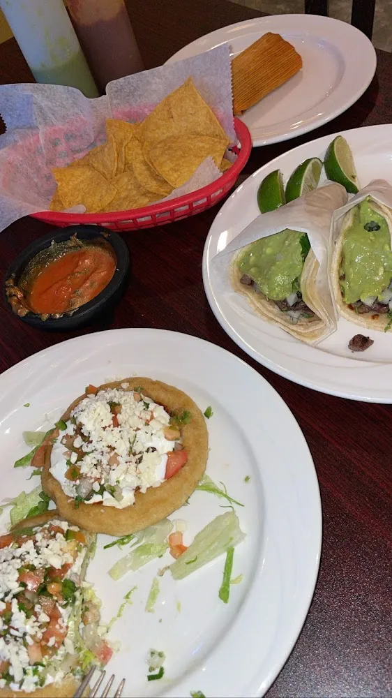 Chicken Sopes Steak Tacos